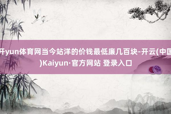 开yun体育网当今站洋的价钱最低廉几百块-开云(中国)Kaiyun·官方网站 登录入口